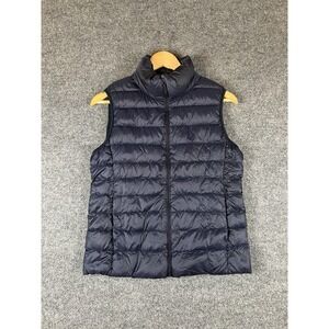 Uniqlo Ultra Light Down Puffer Vest Womens M Blue Packable Lightweight